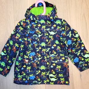 Oshkosh B'gosh dinosaurs rain jacket with fleece lining size 4T